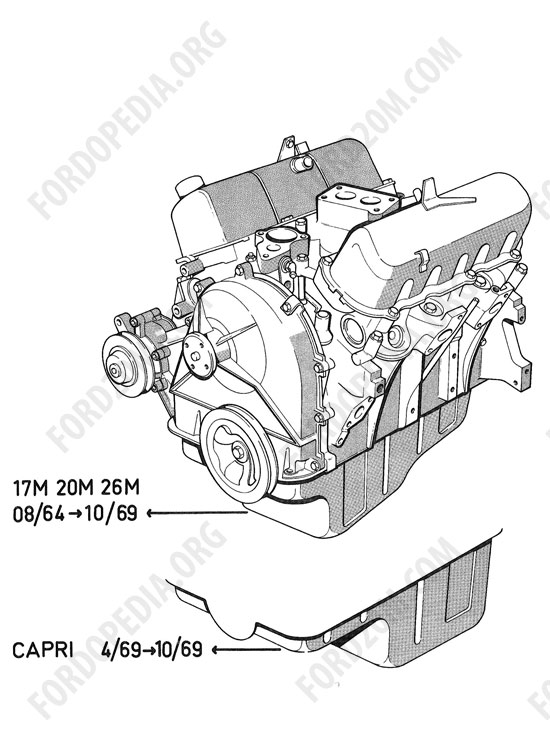 Koeln V4/V6 engines (1962-1974) - Service engine - closed deck (old cooling system) - V6