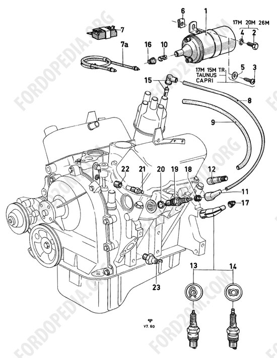 Koeln V4/V6 engines (1962-1974) - Ignition coil, wiring, spark plugs