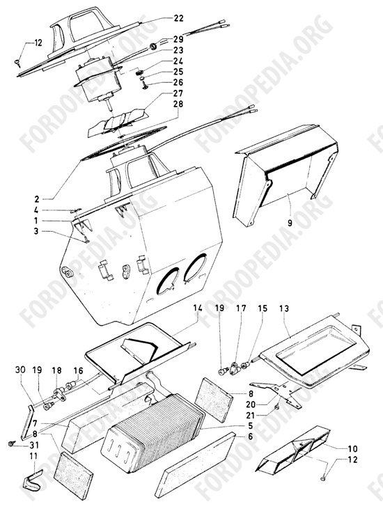 Ford Escort MkI RS/Mexico (1970-1974) - Heater and Ventilator Unit