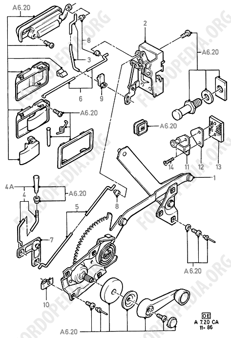 Ford Escort MkIII/Orion MkI (1981-1986) - Rear Door Lock And Window Controls