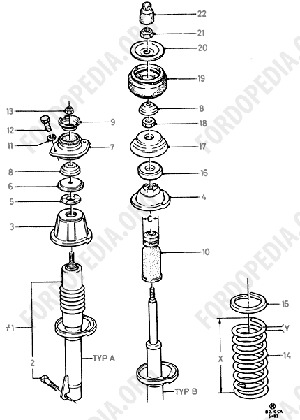 Ford Escort MkIII/Orion MkI (1981-1986) - Front Suspension Struts And Springs  