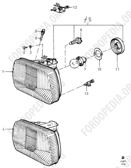 Ford Fiesta MkI/MkII (1976-1989) - Headlamps