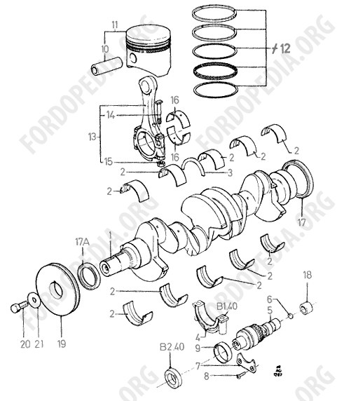 Pinto OHC engines - Crankshaft/Pistons And Bearings