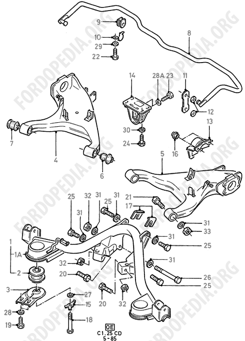 Ford Sierra MkI (1982-1986) - Cross Member/Rear Suspension Arms  