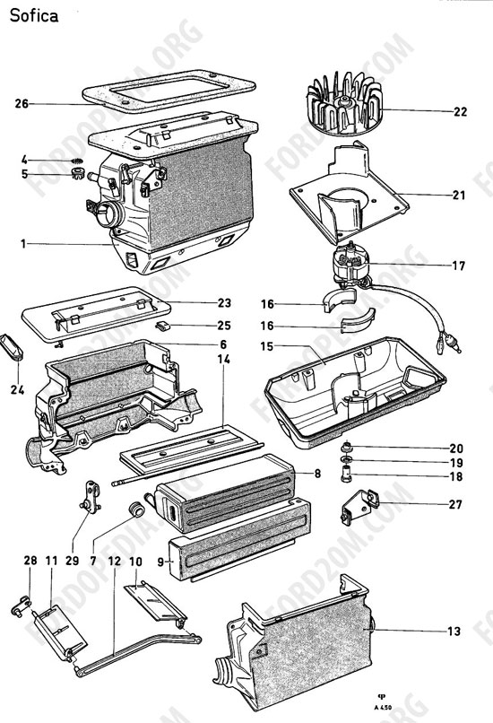 Ford Taunus 17m/20m P5/P7 - Heater components - SOFICA