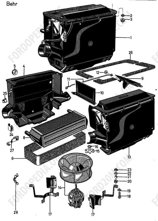 Ford Taunus 17m/20m P5/P7 - Heater components - BEHR