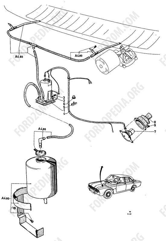 Ford Taunus 17m/20m P5/P7 - Electrically operated windshield washer