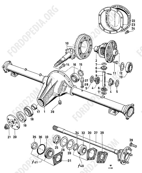Ford Taunus 17m/20m P5/P7 - Rear axle components