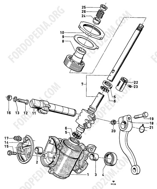 Ford Taunus 17m/20m P5/P7 - Steering gear components