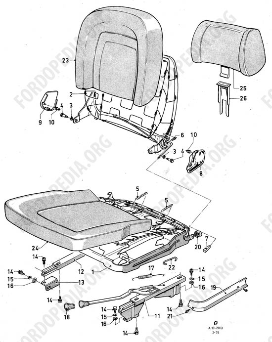 Ford Taunus/Cortina (1970-1975) - Bucket seats without height adjustment
