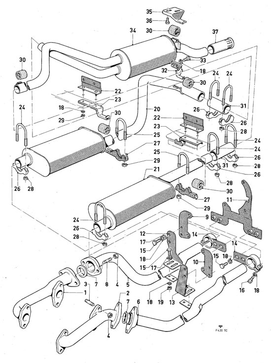 Ford Taunus/Cortina (1970-1975) - Exhaust system (TV)