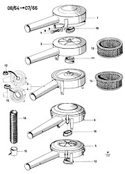 Air cleaners for carburetors types 1 and 2 (17M/20M)