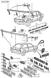 Body Mouldings And Name Plates (ESCORT)