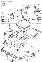 Exhaust System Less Catalyst  (TL, PD23)