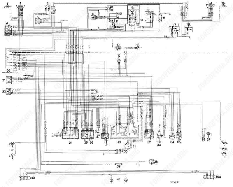 Wiring diagrams: Taunus TC1 / Cortina Mk3 - 08.1973 onwards - XL version, GXL version