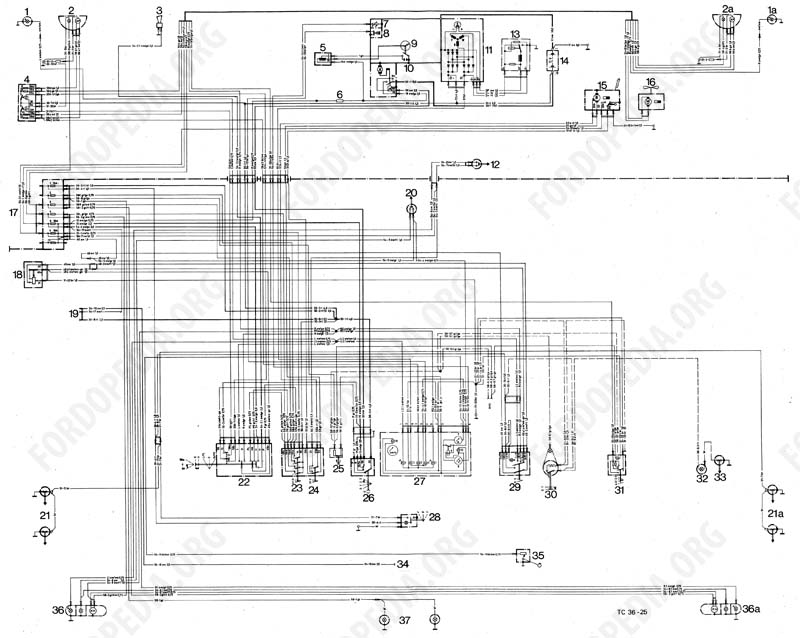 Wiring diagrams: Taunus TC1 / Cortina Mk3 - 08.1973 onwards - base version, L version