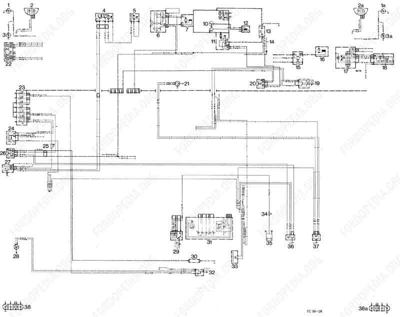 Wiring diagrams: Taunus TC1 / Cortina Mk3 - 08.1973 onwards - <%special options%>, export options