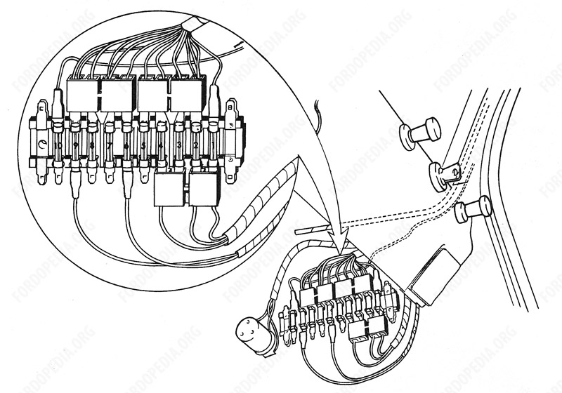 Wiring diagrams: Ford Transit MkI (F.O.B.) (prior to 09.1968) - Fuse block