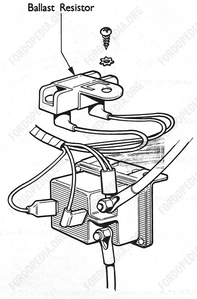 Wiring diagrams: Ford Transit MkI (F.O.B.) (09.1970 onwards) - Ballast resistor assembly