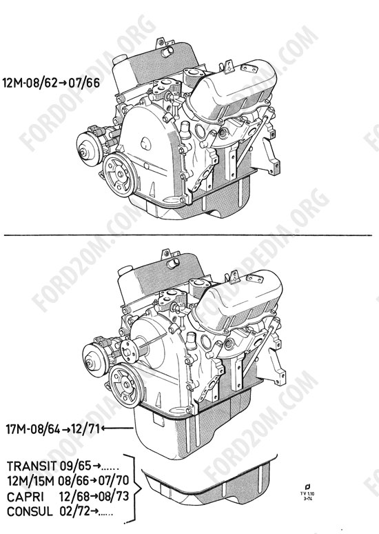 Koeln V4/V6 engines (1962-1974) - Service engine - closed deck (V4)