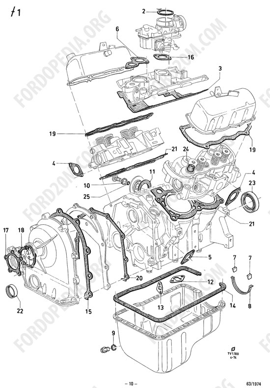 Koeln V4/V6 engines (1962-1974) - Engine gasket kit - V4