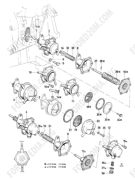 Koeln V4/V6 engines (1962-1974) - Fuel pump