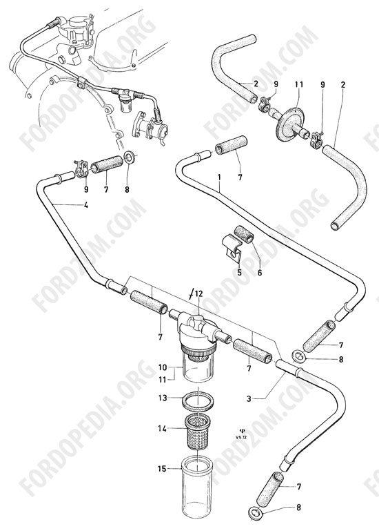 Koeln V4/V6 engines (1962-1974) - Fuel filter and pipes