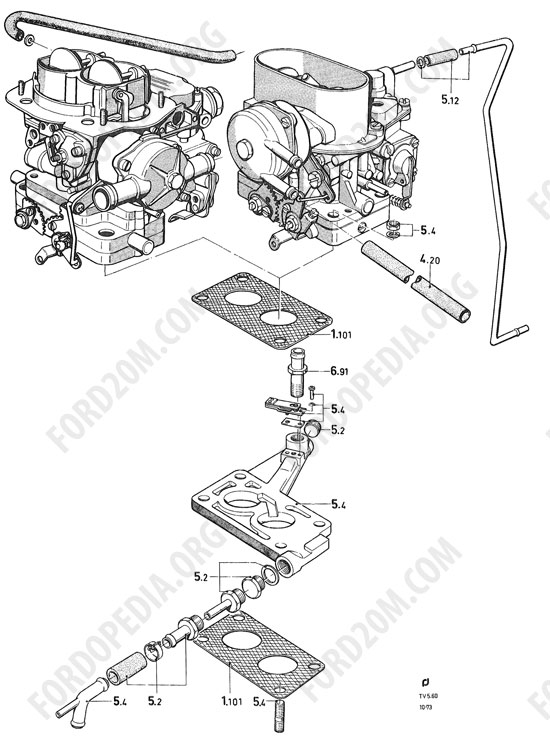 Koeln V4/V6 engines (1962-1974) - Two-venturi carburetor (Taunus)