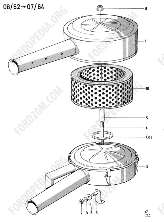 Koeln V4/V6 engines (1962-1974) - Air cleaners for carburetors types 1 and 2  (12M)