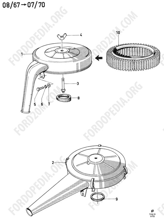 Koeln V4/V6 engines (1962-1974) - Air cleaners for carburetors types 1 and 2 (12M/15M)