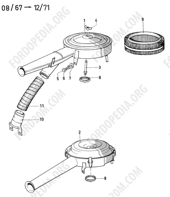 Koeln V4/V6 engines (1962-1974) - Air cleaners for carburetors type 3 (17M/20M)