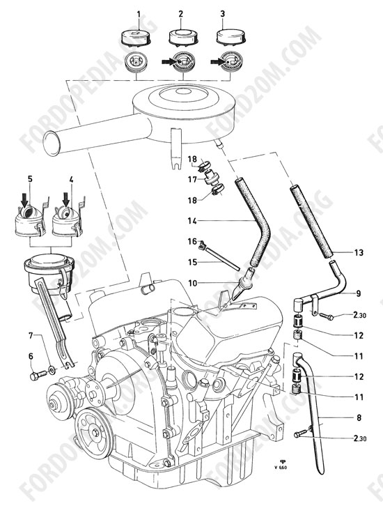 Koeln V4/V6 engines (1962-1974) - Crankcase ventilation/positive engine ventilation