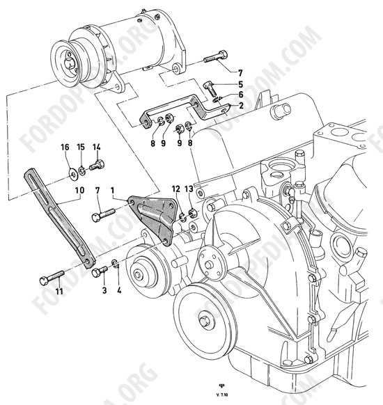 Koeln V4/V6 engines (1962-1974) - Generator mountings