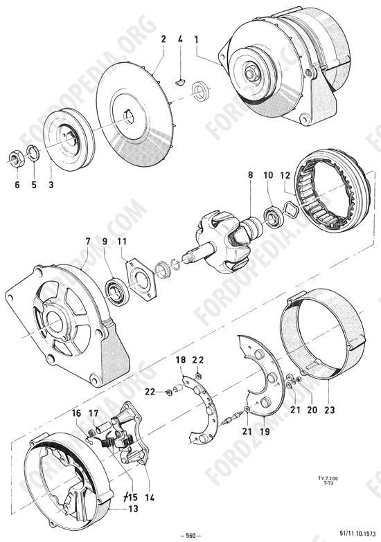 Koeln V4/V6 engines (1962-1974) - Alternator - 12V/35A