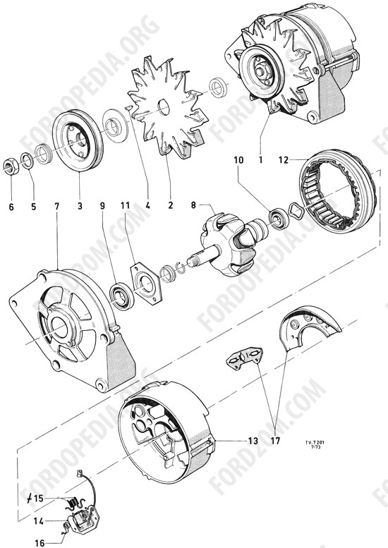 Koeln V4/V6 engines (1962-1974) - Alternator - 12V/35A