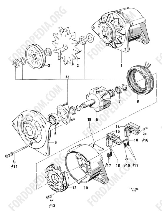 Koeln V4/V6 engines (1962-1974) - Alternator - 12V/28A