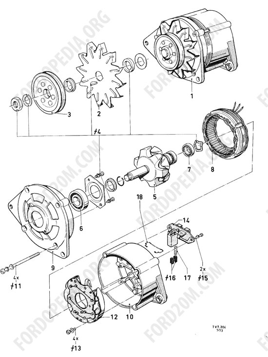 Koeln V4/V6 engines (1962-1974) - Alternator - 12V/55A