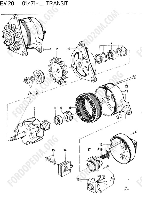 Koeln V4/V6 engines (1962-1974) - Alternator (Essex) - Lucas 14V/15 ACR