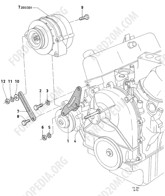 Koeln V4/V6 engines (1962-1974) - Alternator mountings