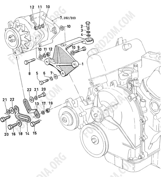 Koeln V4/V6 engines (1962-1974) - Alternator mountings