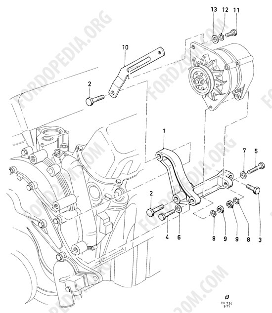 Koeln V4/V6 engines (1962-1974) - Alternator mountings (Capri +USA)