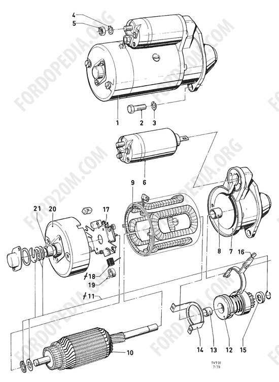 Koeln V4/V6 engines (1962-1974) - Starter motor