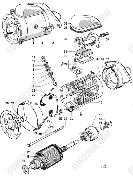 Koeln V4/V6 engines (1962-1974) - Starter motor (Transit, Essex)