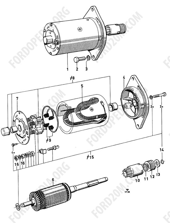 Koeln V4/V6 engines (1962-1974) - Starter motor (Transit, Essex)