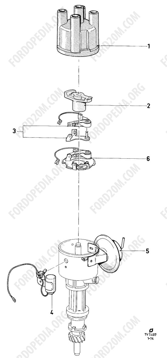 Koeln V4/V6 engines (1962-1974) - Distributor - V4