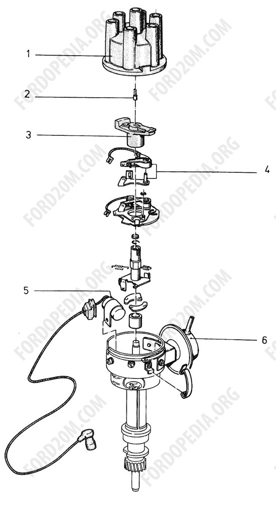 Koeln V4/V6 engines (1962-1974) - Distributor - V6 - Type F