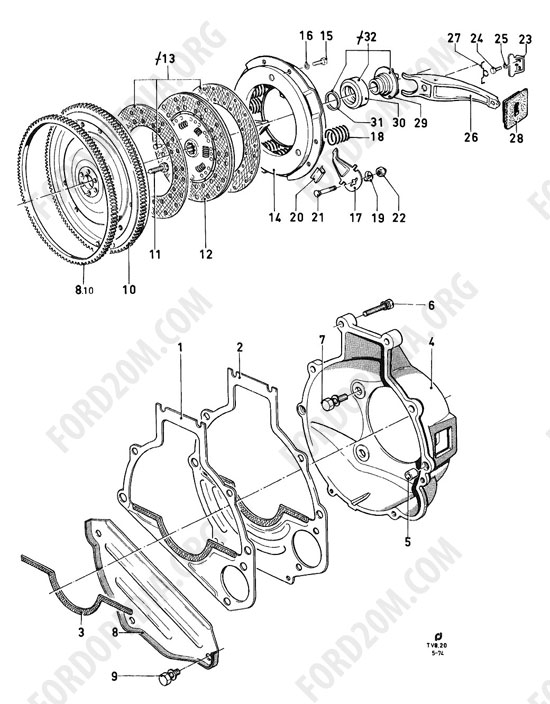 Koeln V4/V6 engines (1962-1974) - Clutch (17M/20M/26M)