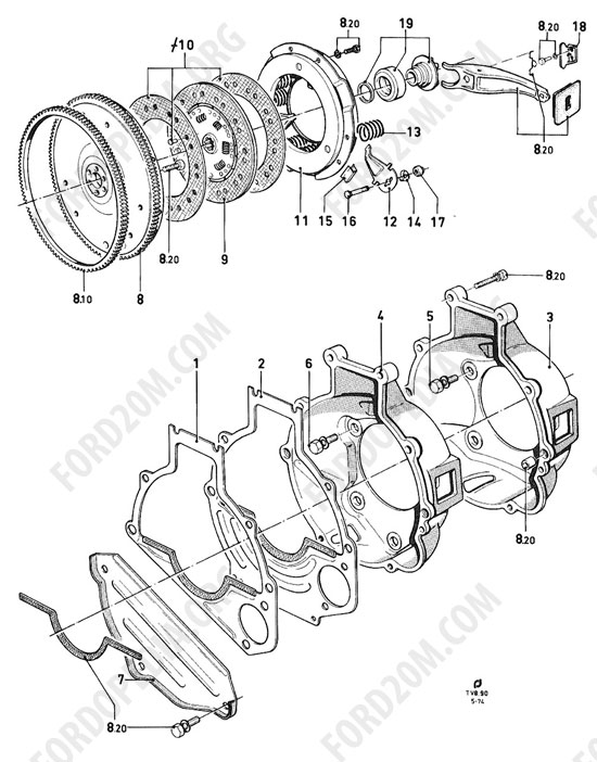 Koeln V4/V6 engines (1962-1974) - Clutch (Transit)