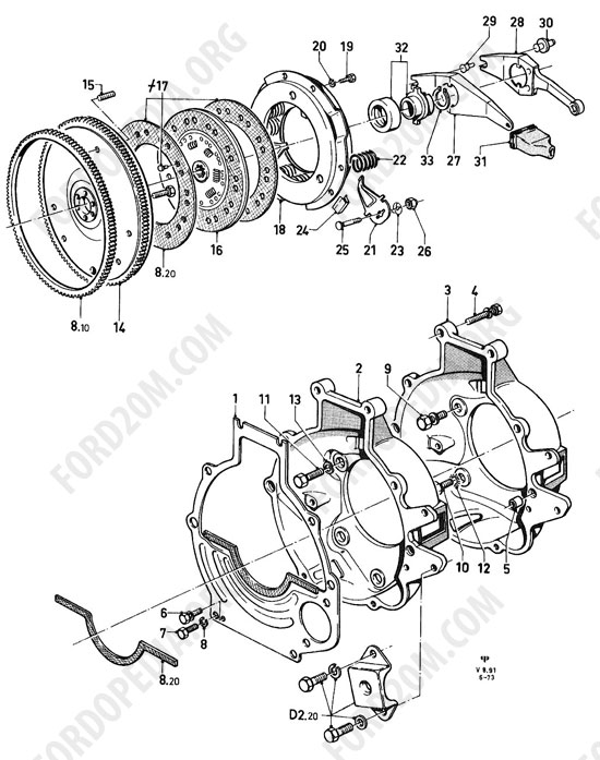 Koeln V4/V6 engines (1962-1974) - Clutch (Transit)