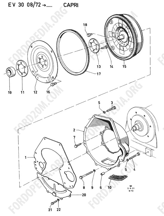 Koeln V4/V6 engines (1962-1974) - Converter housing and converter (Capri, Essex) - Borg Warner